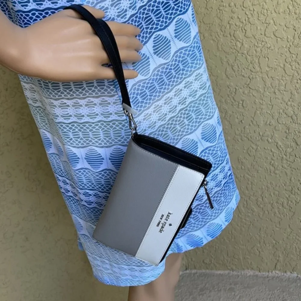 Kate Spade Staci Colorblock Phone Wallet Wristlet in Nimbus Grey - Picture 3 of 16